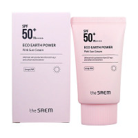 The Saem Розовый солнцезащитный крем с каламином SPF 50+ PA++++ Eco Earth Power Pink Sun Cream Long UVA (50 гр)