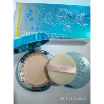 Deoproce Компактная пудра со сменным блоком Premium Soft Essence Twin Pact 38 Тон 21 (Натуральный беж) (2 х 13 гр)